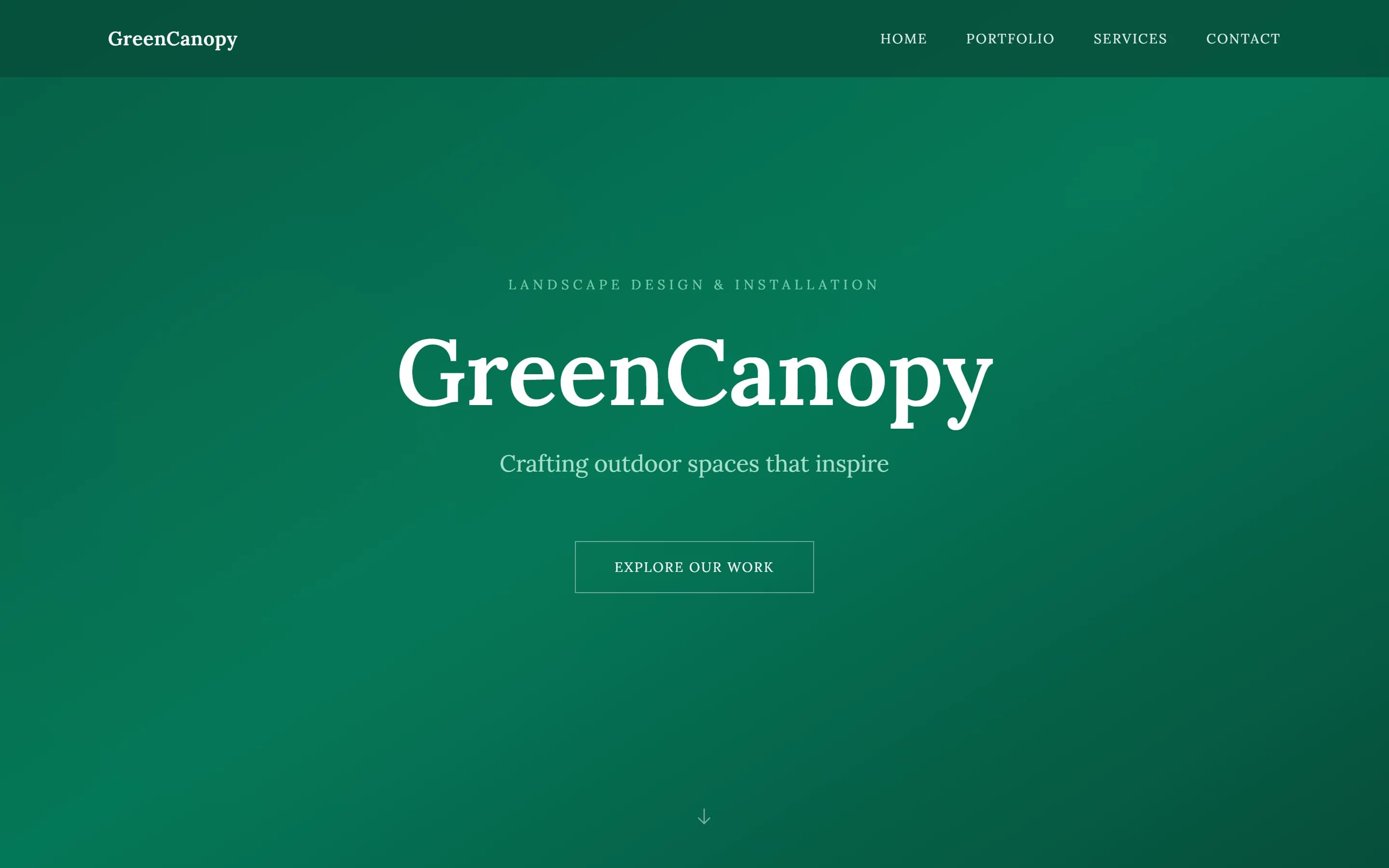 GreenCanopy Landscaping sample site homepage