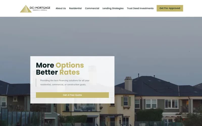 DCI Mortgage: marketing site for a mortgage and real-estate investment firm